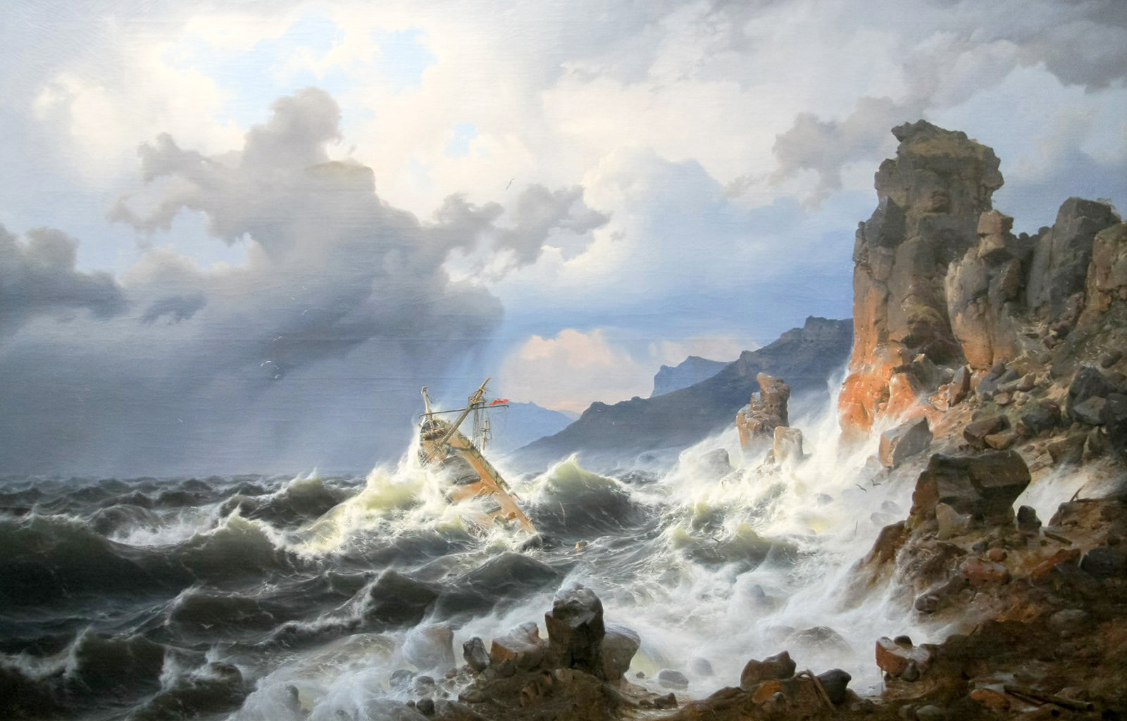 a storm at sea on the norwegian coast
